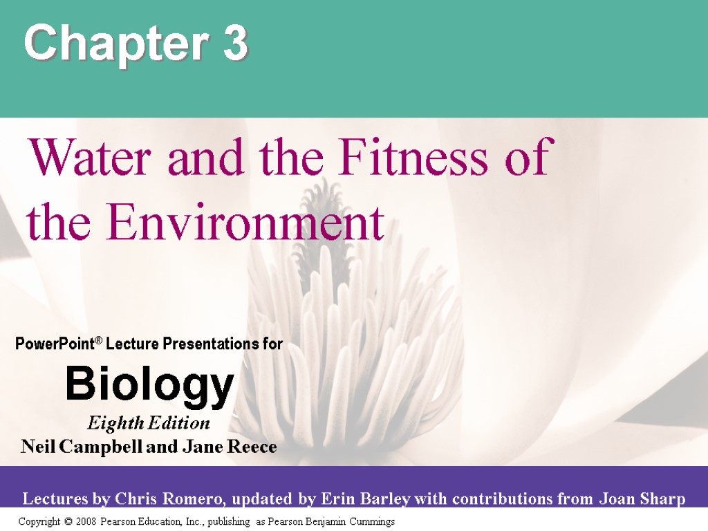 Chapter 3 Water and the Fitness of the Environment